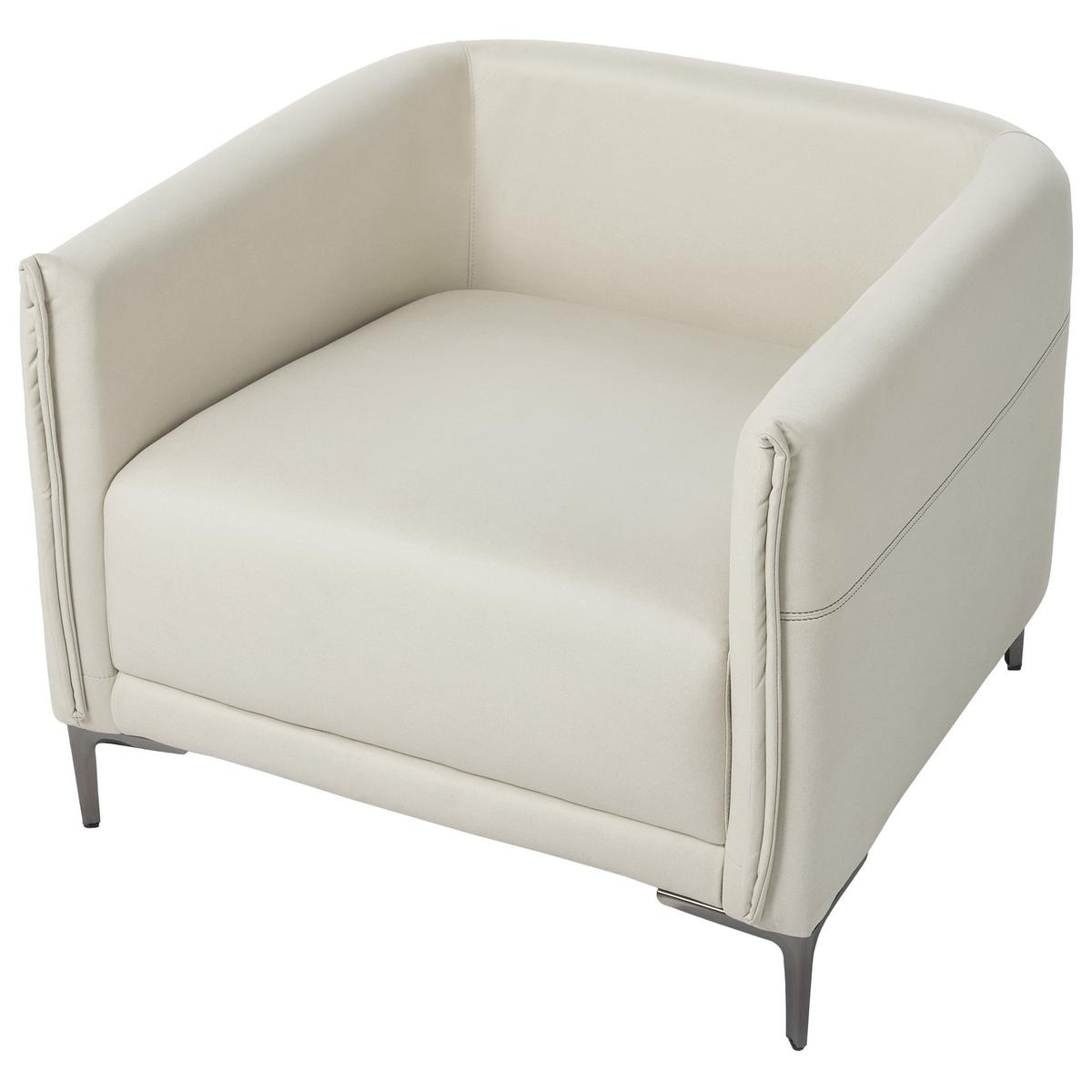 SESSEL Stoff Hellbeige Cilens - Dunkelgrau/Beige, Textil/Metall (85/90/82cm) - Beliani