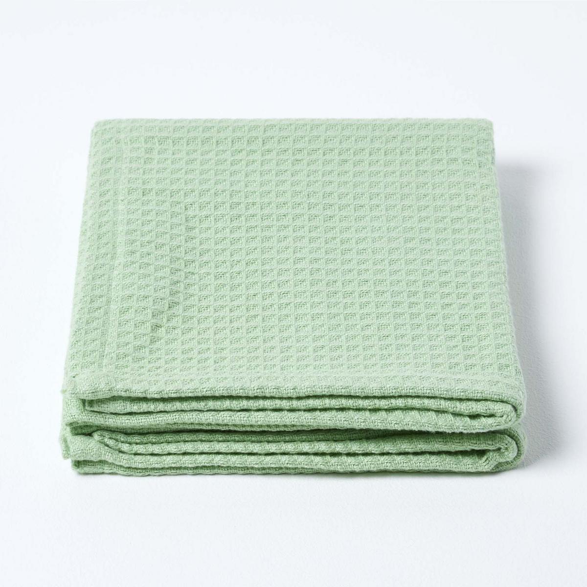 BABYDECKE Waffelpiqué 125/150 cm, Bio-Baumwolle - Grün, Textil (125/150cm) - Homescapes