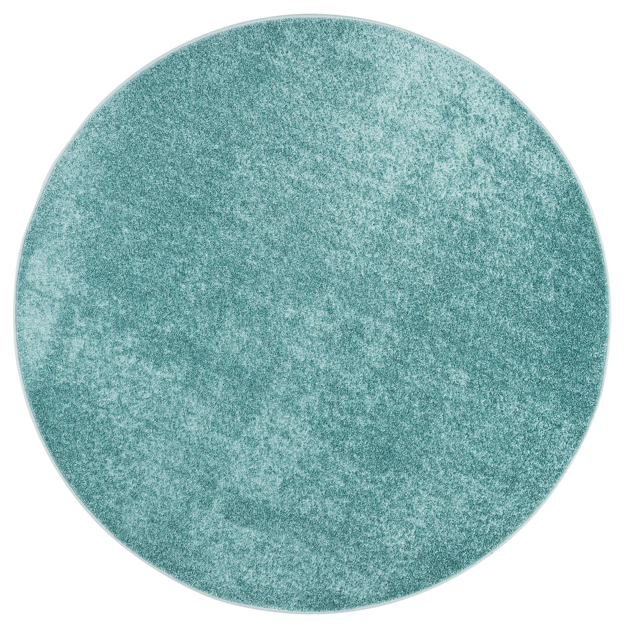 HOCHFLOR VELOURS TEPPICH LUNA RUND - Mintgrün, Textil (200/200cm) - Snapstyle