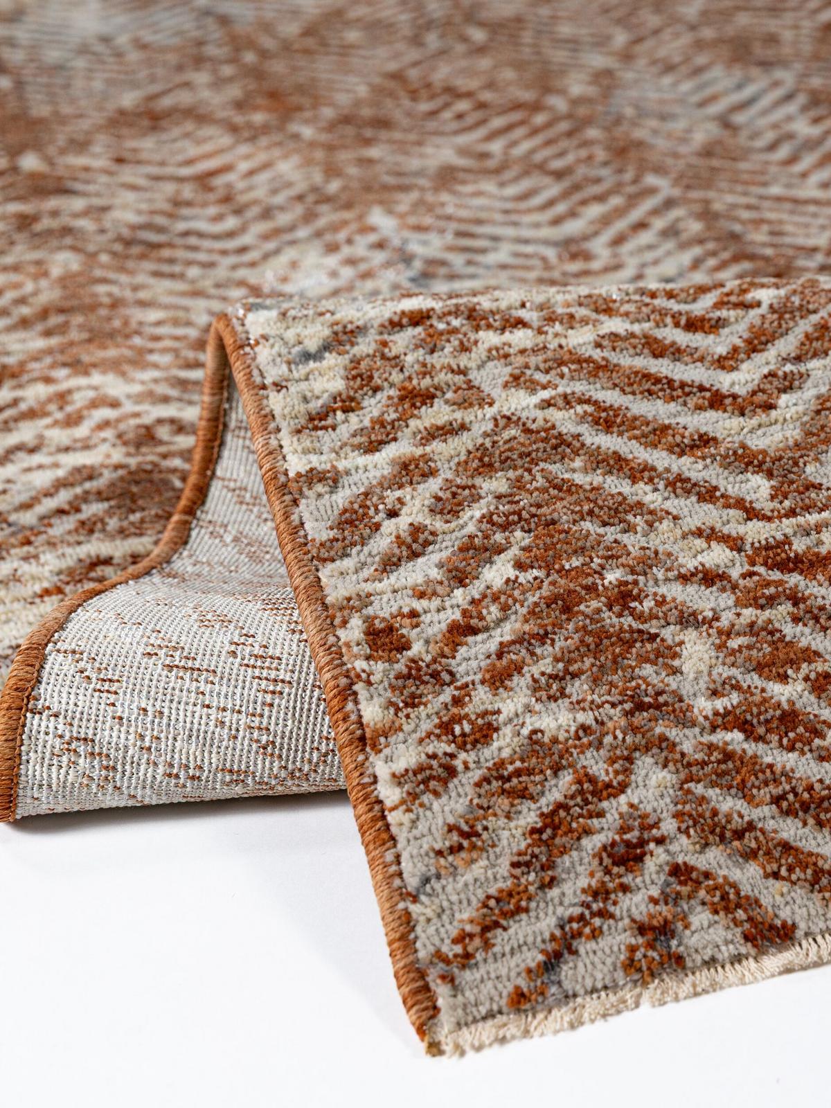 KURZFLORTEPPICH CROAL, Chevron, Natur-Terrakotta, 120 x 160 cm - Beige, Textil (120/160cm) - KADIMA DESIGN
