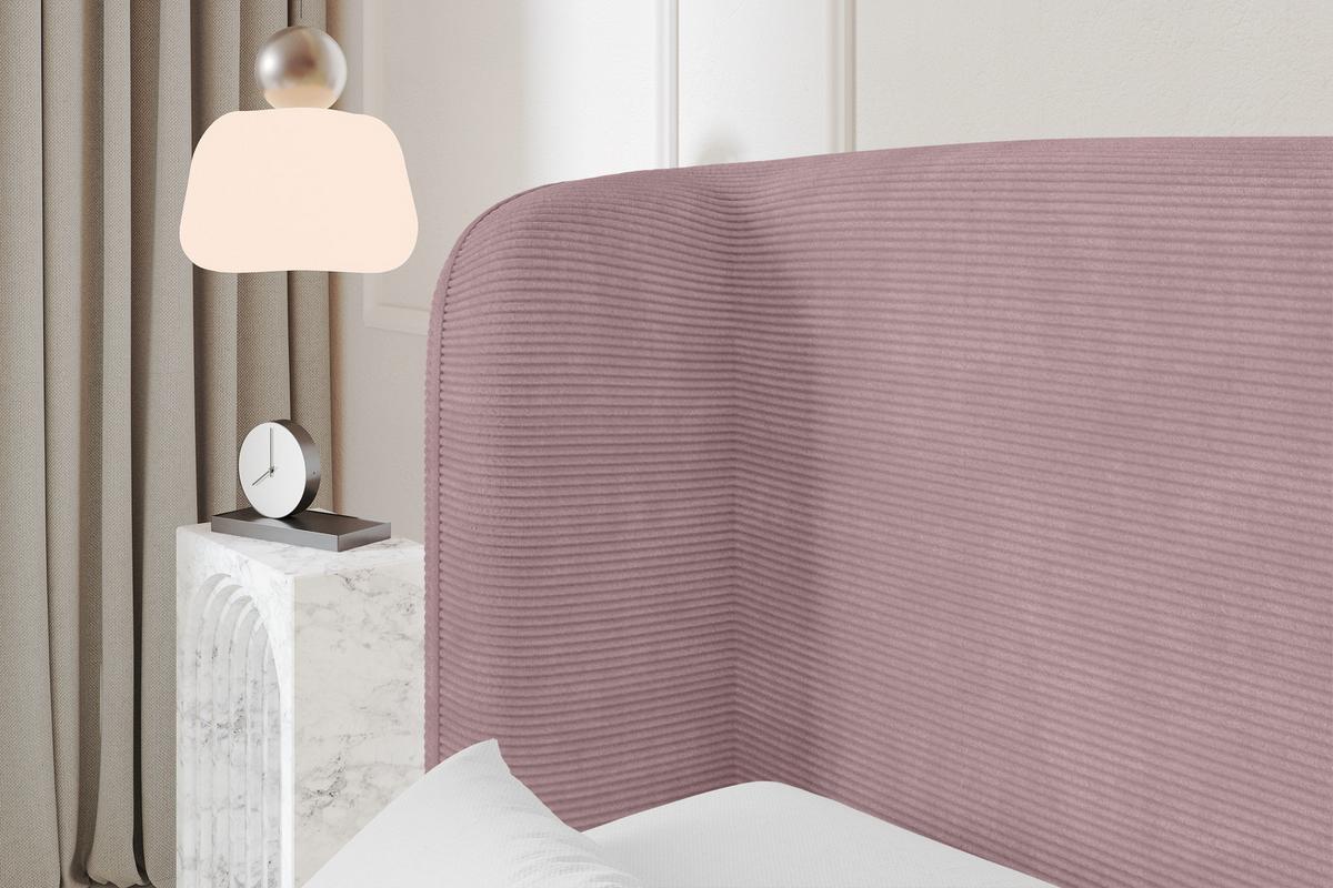 POLSTERBETT mit Bettkasten, Fußteil und Lattenrost, Bett mit Matratze H3/H4 - ESTI-Z 140x200 Rosa - Rosa, Holzwerkstoff/Textil (140/200cm) - ALTDECOR