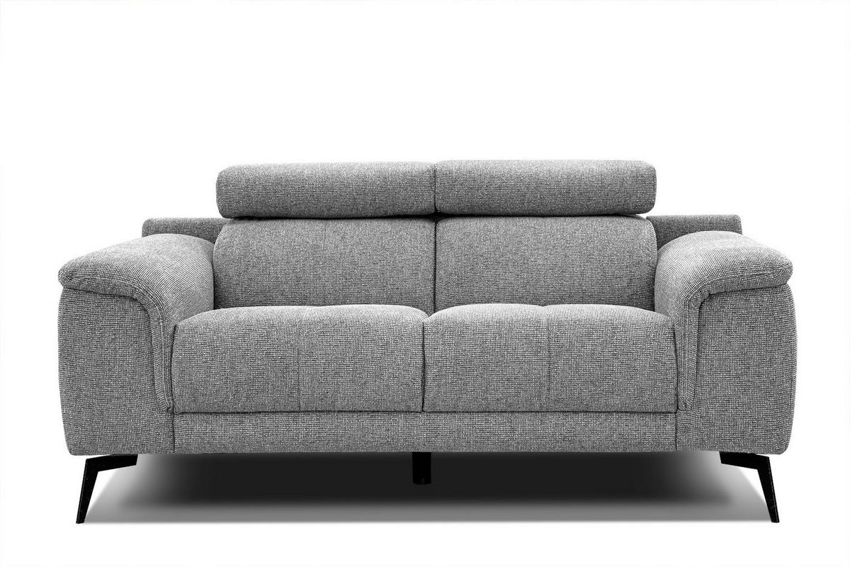 SOFA FIERO 2-Sitzer, silberfarben - Silberfarben/Schwarz, Holzwerkstoff/Textil (170/82/103cm) - Wozimo