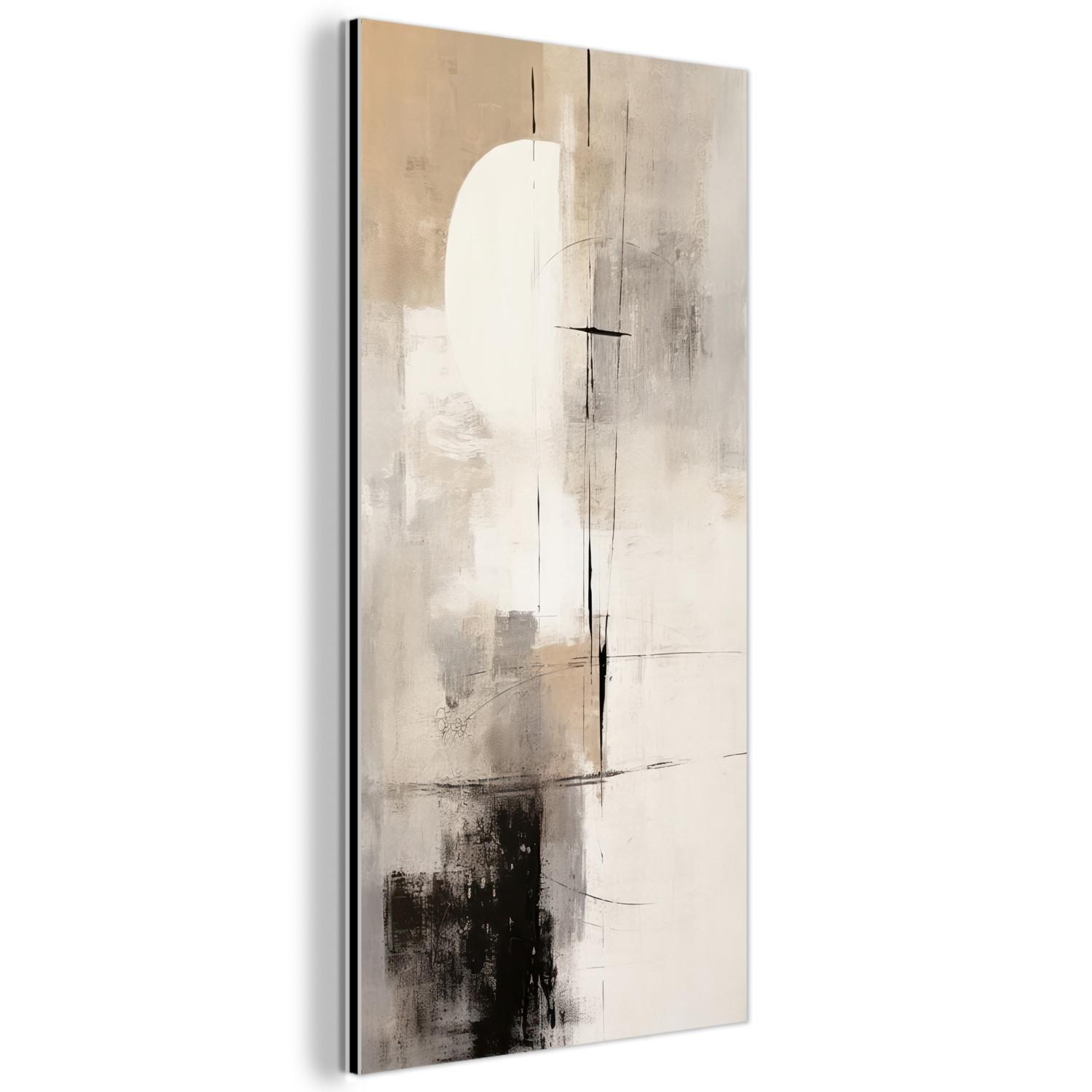 METALLBILD Abstrakt - Kunst - Grau 40x80 cm - Hellgrau, Metall (40/80cm) - MuchoWow