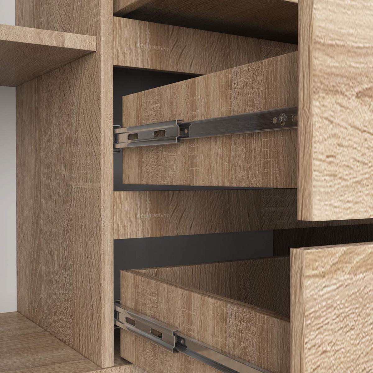KOMMODE Eiche Sonoma 99/160/40 - Sonoma Eiche, Holzwerkstoff (160/99/40cm) - RAUMHIRSCH FURNITURE