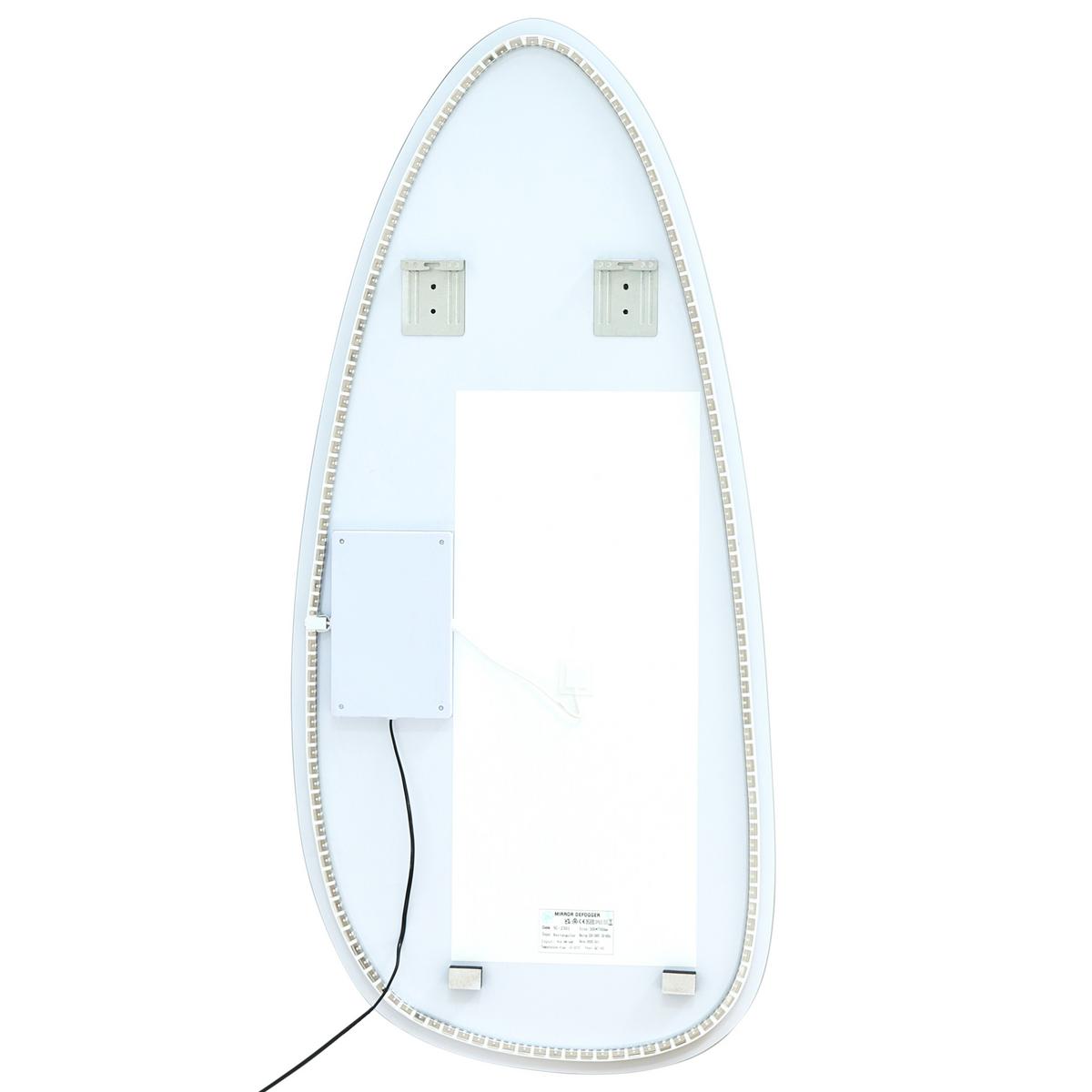 LED-BADEZIMMER-SPIEGEL 60/130 cm Silber Royer - Silberfarben, Glas (60/130/3cm) - Beliani