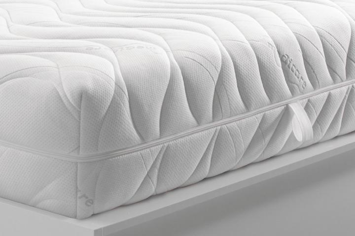 Matratze H3 Bezug zweiteilig abnehmbar und waschbar Doppeltuch Ober- und Unterseite versteppt für Hausstauballergiker geeignet optimale Belüftung atmungsaktiv