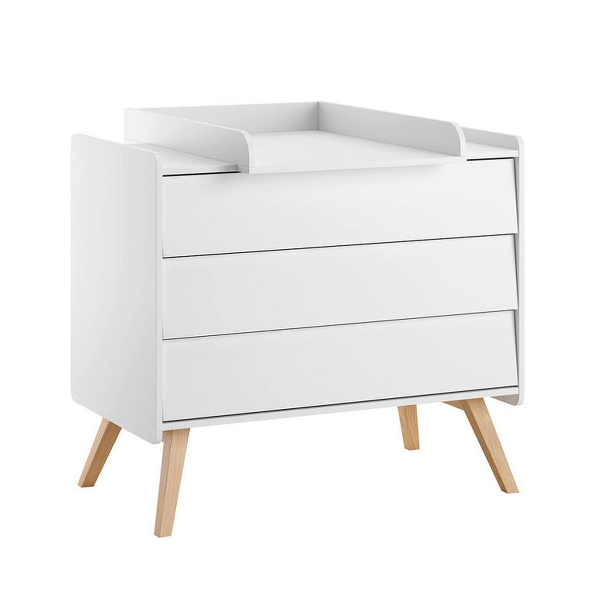 BABYZIMMER 3-teilig Vintage Weiß - Weiß, Holzwerkstoff (125/103/65cm) - Petits-meubles