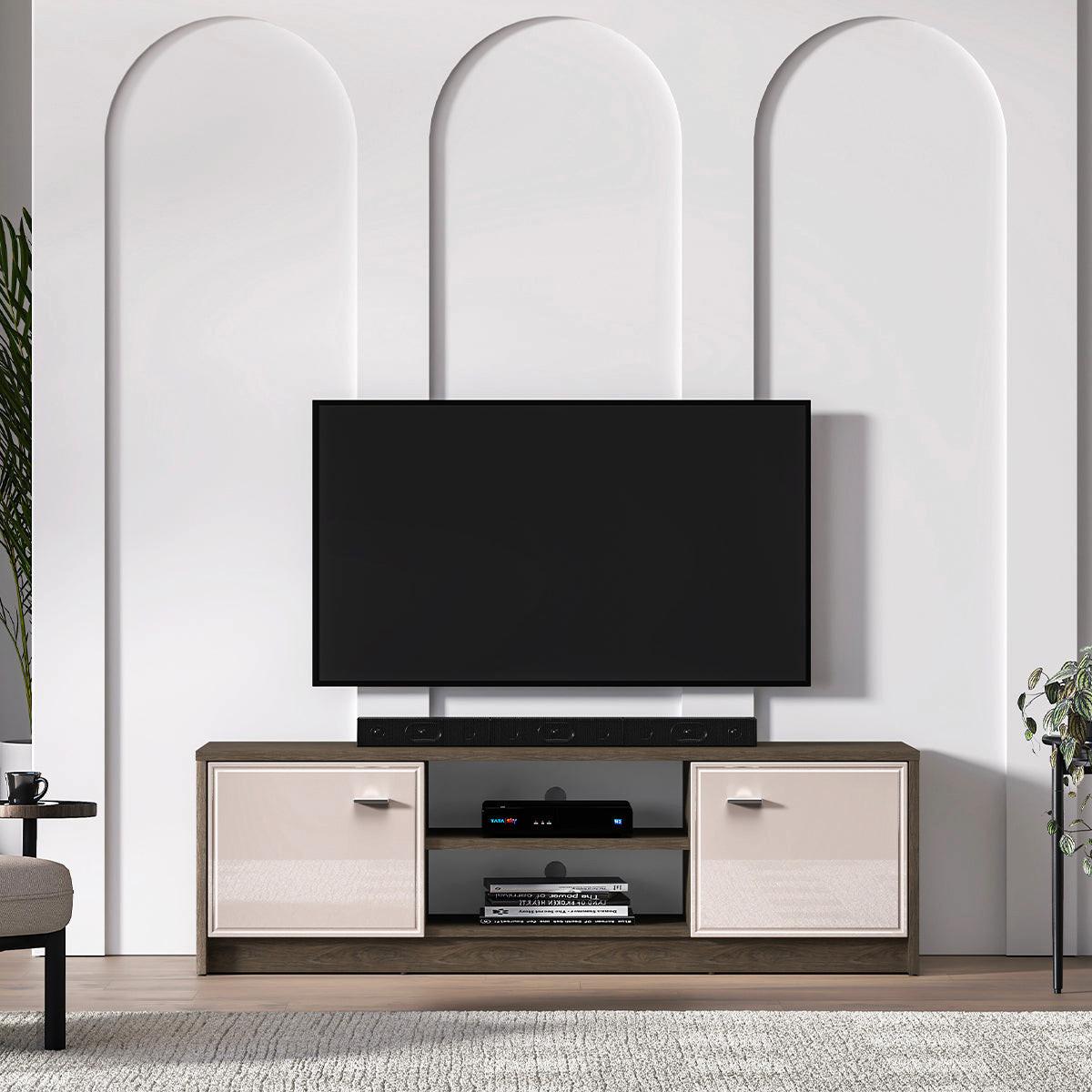 TV-MÖBEL Kaius Kaschmir und Dunkles Holz - Kaschmir, Holzwerkstoff (160/49.9/40cm) - Petits-meubles