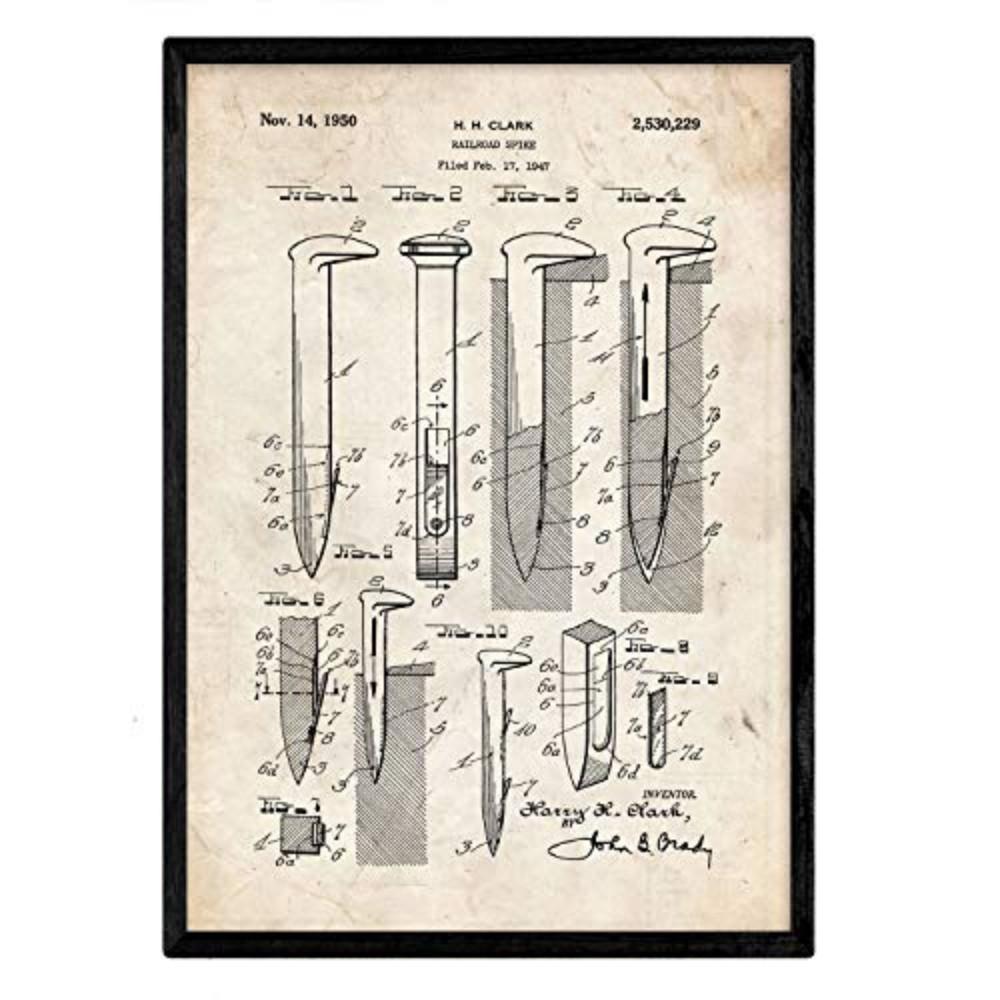 POSTER Allgemeines Patent Gerahmt A3 Schwarzer Rahmen - Schwarz, Papier (29.7/5/42cm) - Nacnic