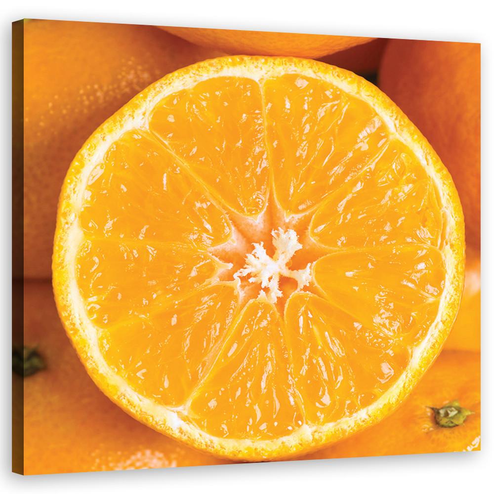 WANDBILD obst orange makro - Gelb, Textil (30/30cm) - Feeby