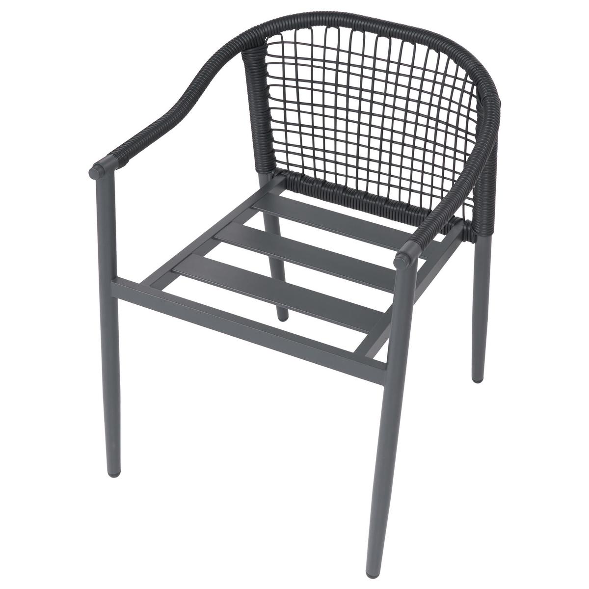 STUHL 4er-Set und Sitzkissen Metall Schwarz Ozzero - Schwarz, Metall (55/76/60cm) - Beliani