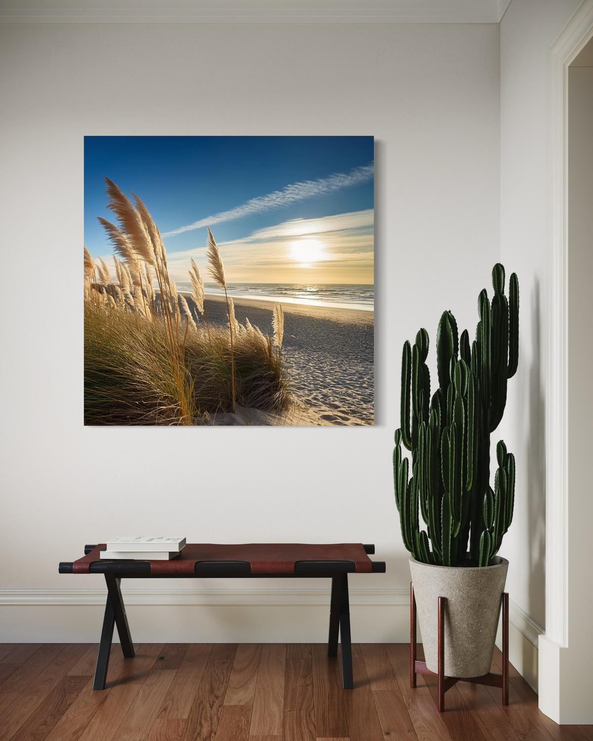 WANDBILD strand meer natur - Beige, Textil (30/30cm) - Feeby