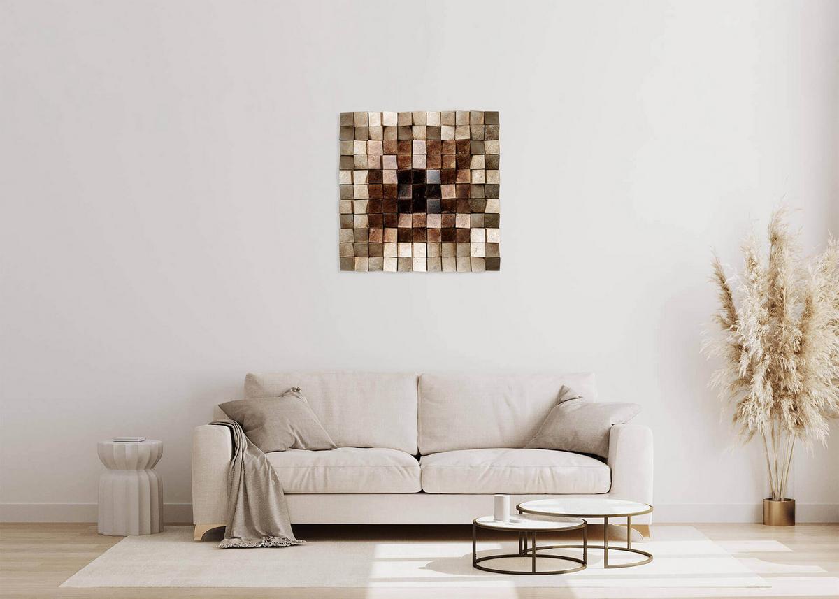 WANDBILD Braun 76/76 cm - Braun, Holz/Kunststoff (8.05/76cm) - KUNSTLOFT