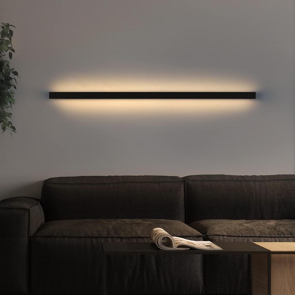 LED-WANDLEUCHTE Glowworm 2.5/3.8/80 cm - Schwarz, Metall (3.8/80/2.5cm) - ZMH