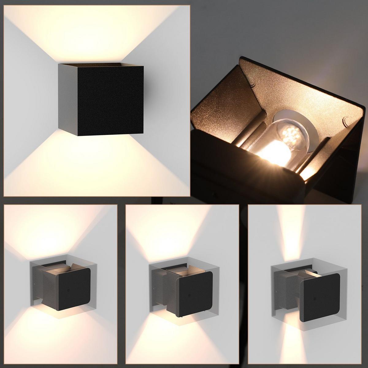 WANDLEUCHTE Inspiration 4er-Set - Schwarz, Metall (10/10/10cm) - Nettlife