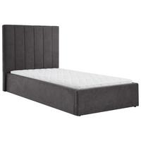 POLSTERBETT Melvio Einzelbett 90x200 cm mit Bettkasten und Schaumstoffmatratze 10 cm, Dunkelgrau - Dunkelgrau, Textil (90/200cm) - Beautysofa