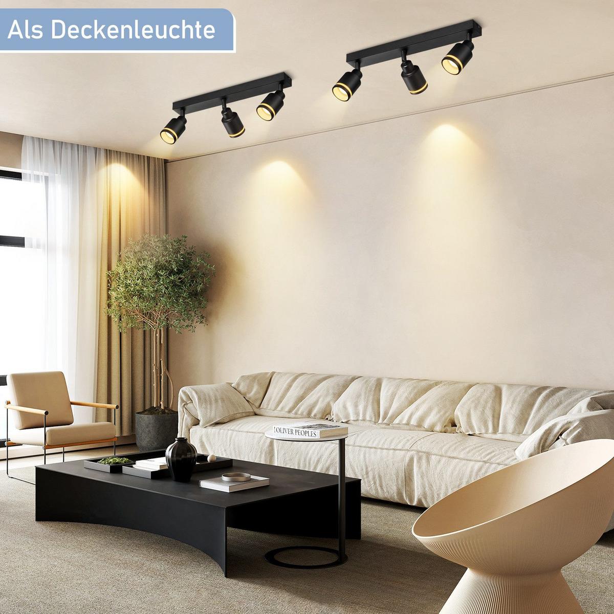 DECKENSTRAHLER Remscheid 3-flammig 42/5/15.7 cm - Schwarz, Metall (42/5/15.7cm) - Nettlife