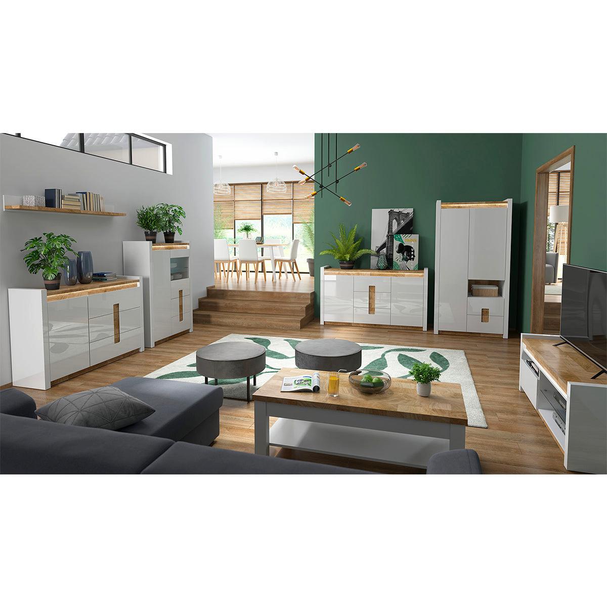 SIDEBOARD Helios Weiß und Holz - Weiß, Holzwerkstoff (172/96.5/41cm) - Petits-meubles