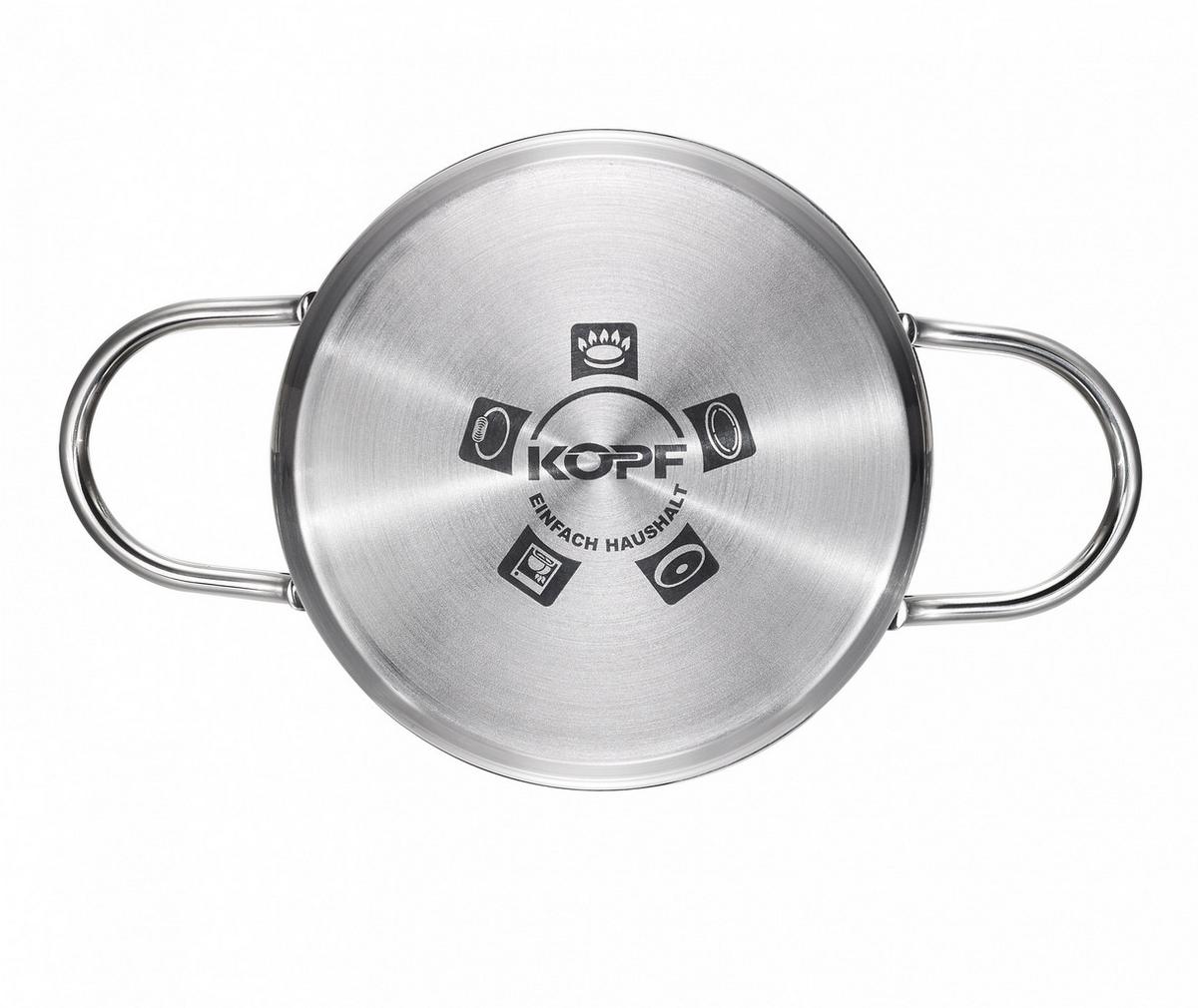 BRATENTOPF Josie, Edelstahl, induktion, 2 Liter, Ø 20 cm, Höhe 9 cm - Silberfarben, Metall (20cm) - KOPF