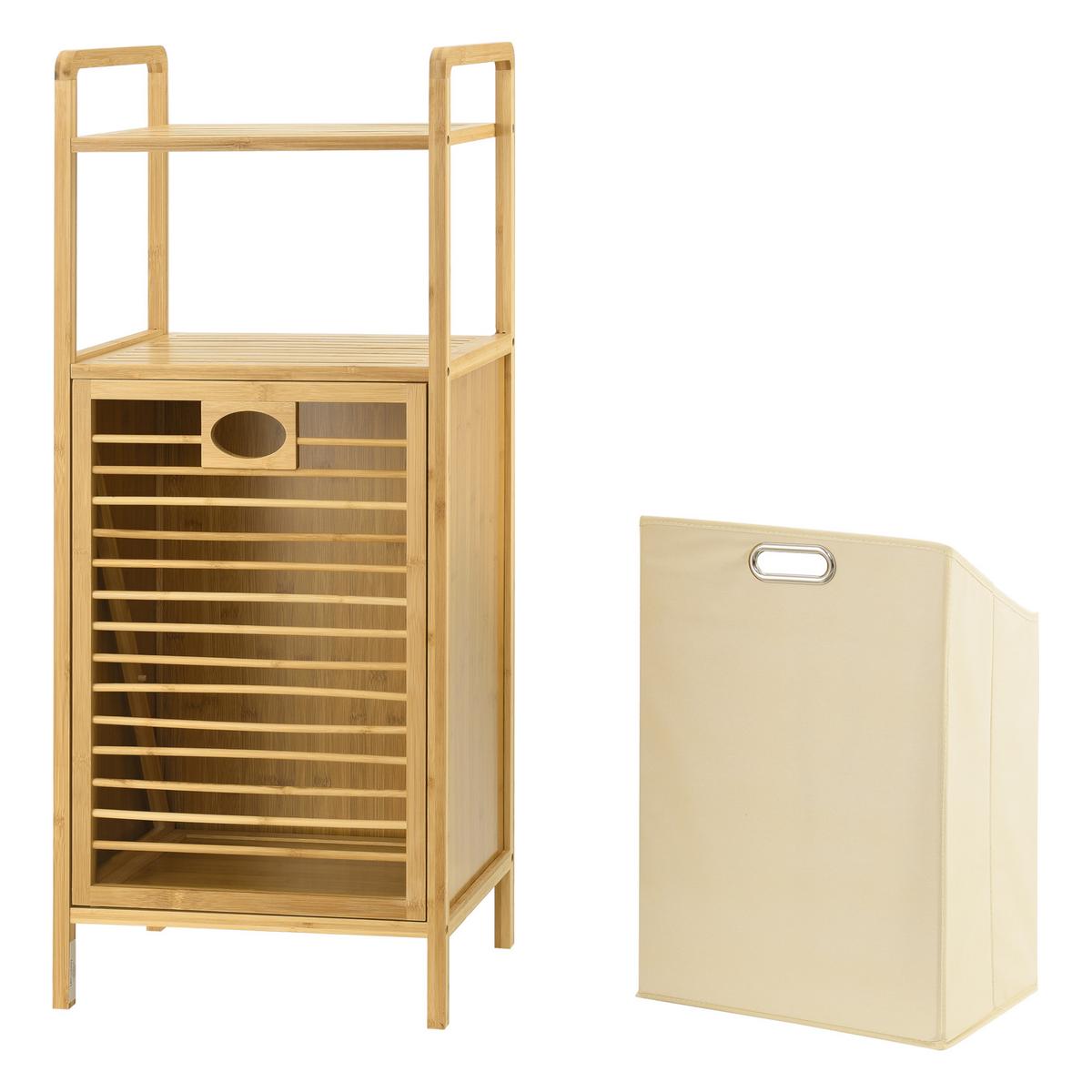WÄSCHEREGAL Rendalen - Naturfarben, Holz (40/95/30cm) - [en.casa]
