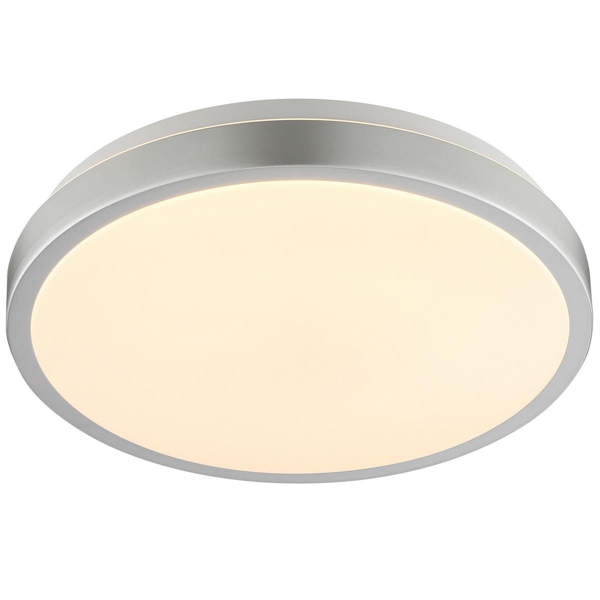 LED DECKENLEUCHTE Livas Nickel/Aluminium/Weiß 33/33/7 cm - Multicolor, Metall (33/33/7cm) - Brilliant
