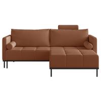 SCHLAFSOFA Skilia mit Schlaffunktion, 3-Sitzer 224 cm - Schwarz/Kupferfarben, Textil/Metall (224/85/102cm) - Selsey