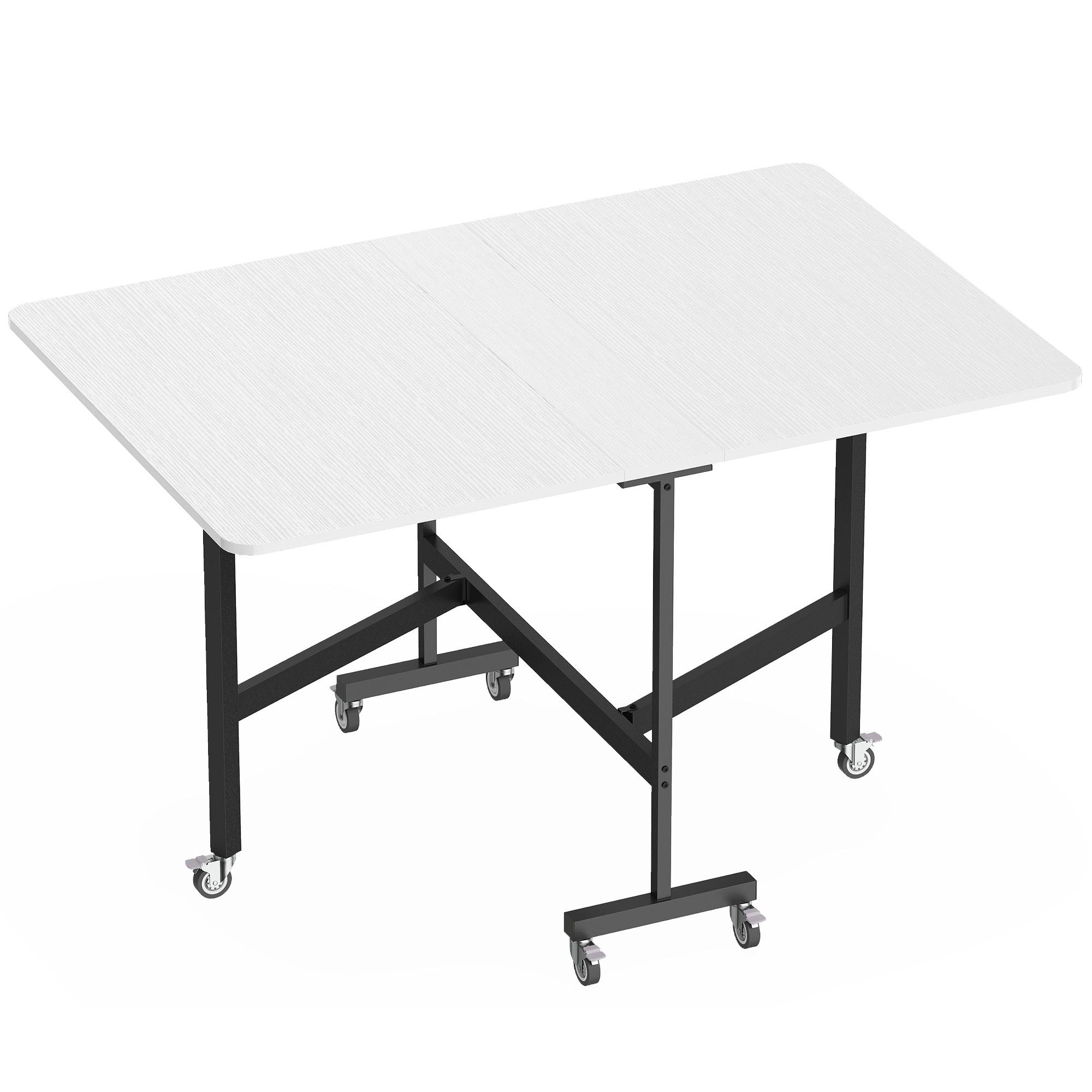 ESSTISCH Spanplatte Stahl Weiß - Schwarz/Weiß, Holzwerkstoff/Metall (120/80/73cm) - HOMCOM