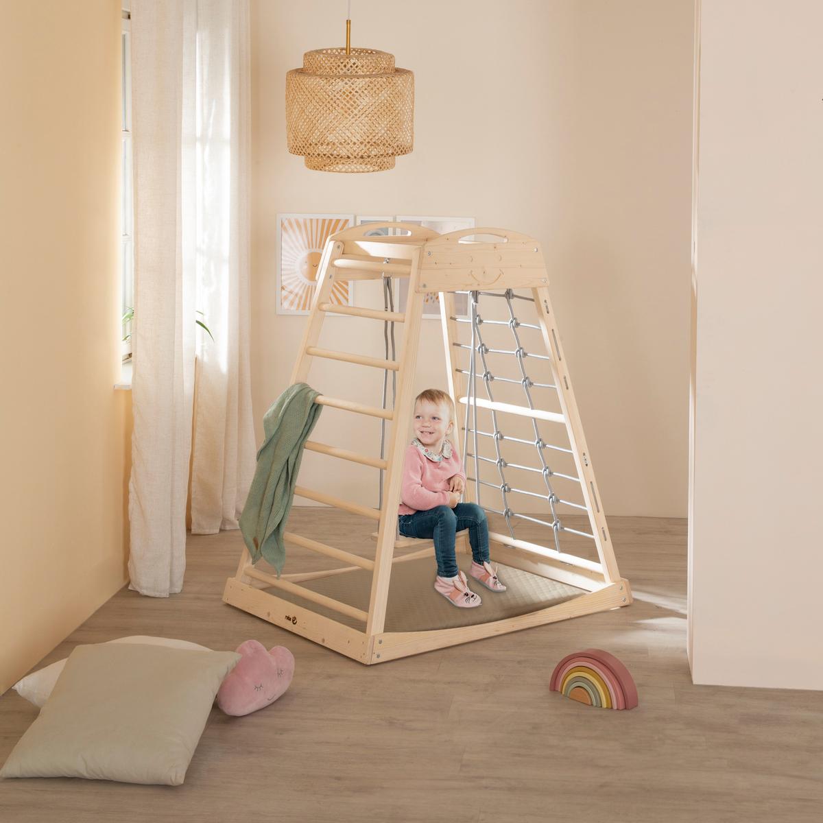 SPIELTURM Montessori - Naturfarben, Holz (83/127.5/110.5cm) - Roba