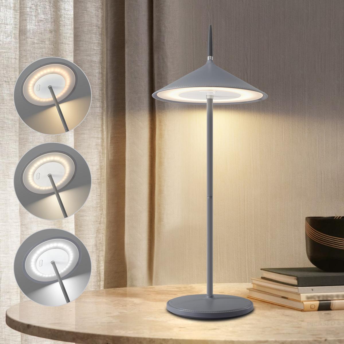 TISCHLEUCHTE Funkelmann 15.4/11.5/37.6 cm - Dunkelgrau, Kunststoff/Metall (15.4/11.5/37.6cm) - ZMH