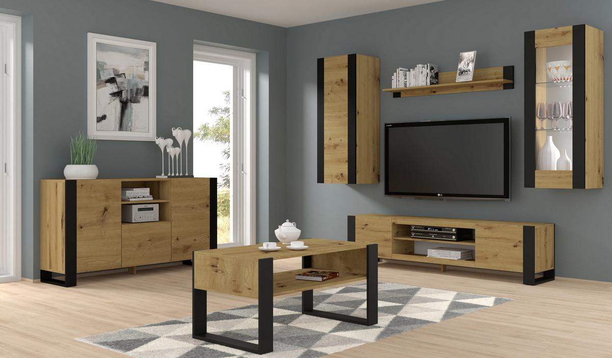 COUCHTISCH Artisan, Schwarz 100/47,5/50 - Schwarz, Holzwerkstoff (50/100/48cm) - RAUMHIRSCH FURNITURE