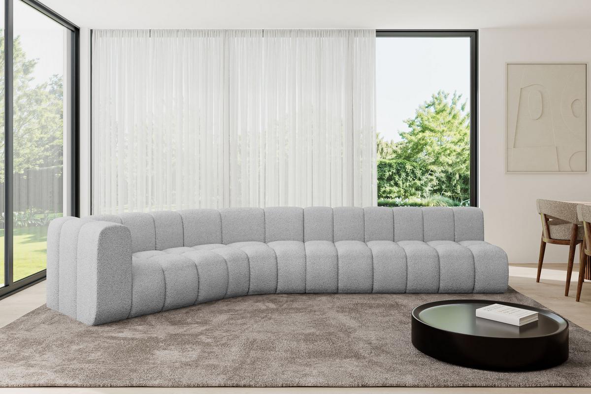 ECKSOFA modulares Sofa Karex-L2 - 399x194x70 cm Hellgrau - Hellgrau, Holzwerkstoff/Textil (399/194cm) - ALTDECOR