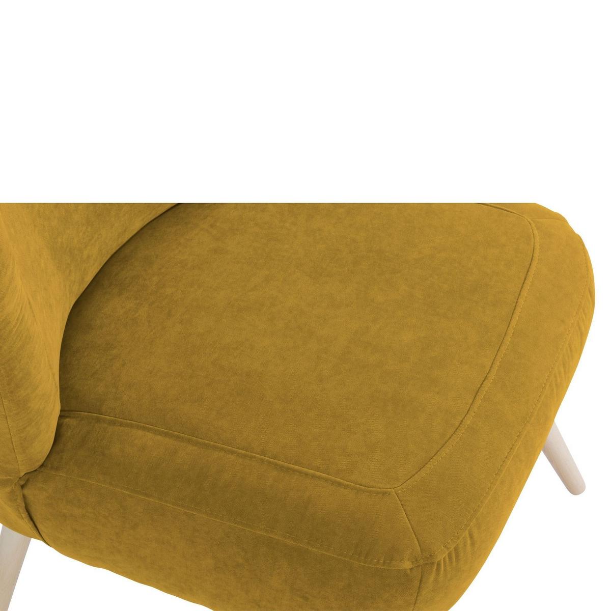 SESSEL Kathy Bezug Veloursstoff Buche natur / mais - Gelb, Kunststoff (70/86/69cm) - 58aufmkessel