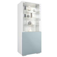 VITRINE Granada Denim matt - Pastellblau, Holzwerkstoff (50/122.5/34.5cm) - Vladon
