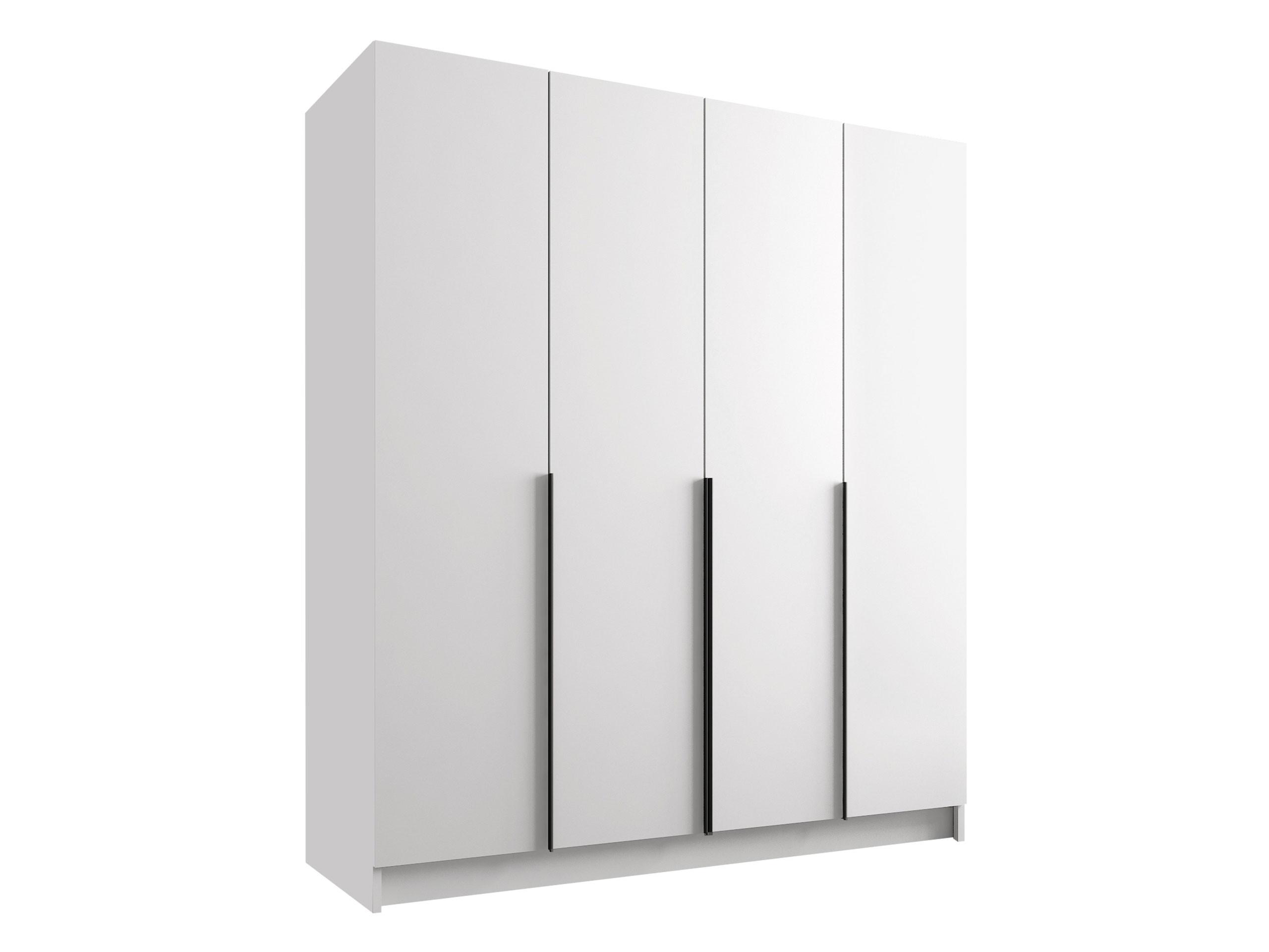 KLEIDERSCHRANK Santi I - Schwarz/Weiß, Holzwerkstoff/Metall (200/215/58cm) - MIRJAN24