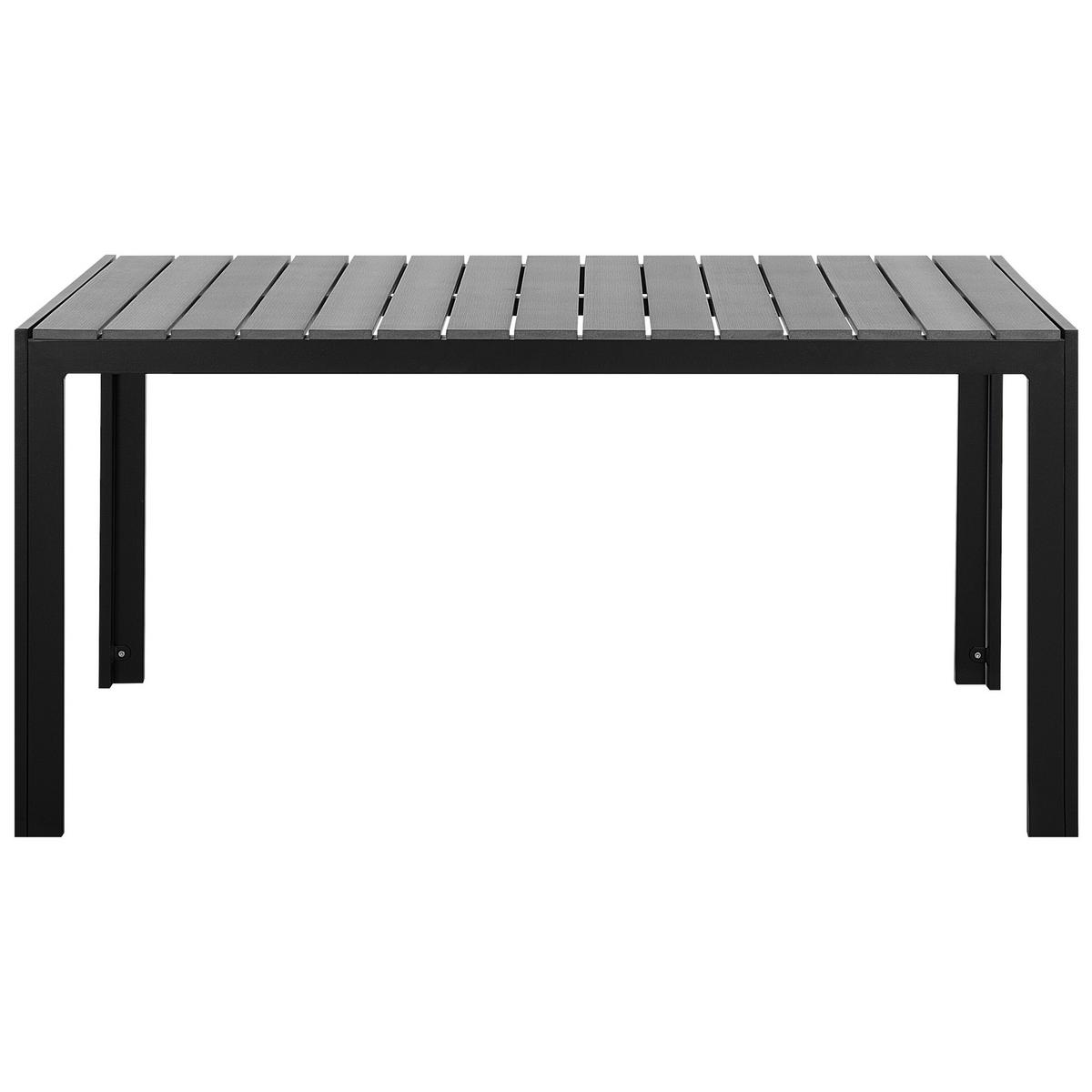 GARTENMÖBEL SET 6-Sitzer Kunstholz grau/schwarz Como - Schwarz/Grau, Kunststoff - Beliani