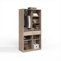 KLEIDERSCHRANK Trento Sonoma mit 2 Schubladen - Sonoma Eiche, Holzwerkstoff (100/200/50cm) - Livinity®