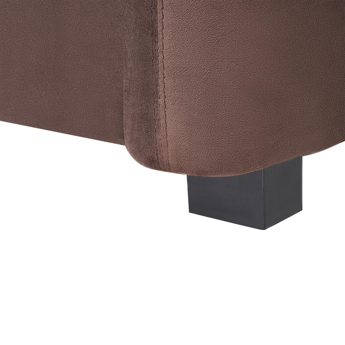 3-SITZER-SOFA Samtstoff Dunkelbraun Veltada - Dunkelbraun, Textil (205/75/90cm) - Beliani