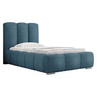 POLSTERBETT Wizko Boucle 90 - Blau/Chromfarben, Holz/Metall (90/200cm) - MIRJAN24