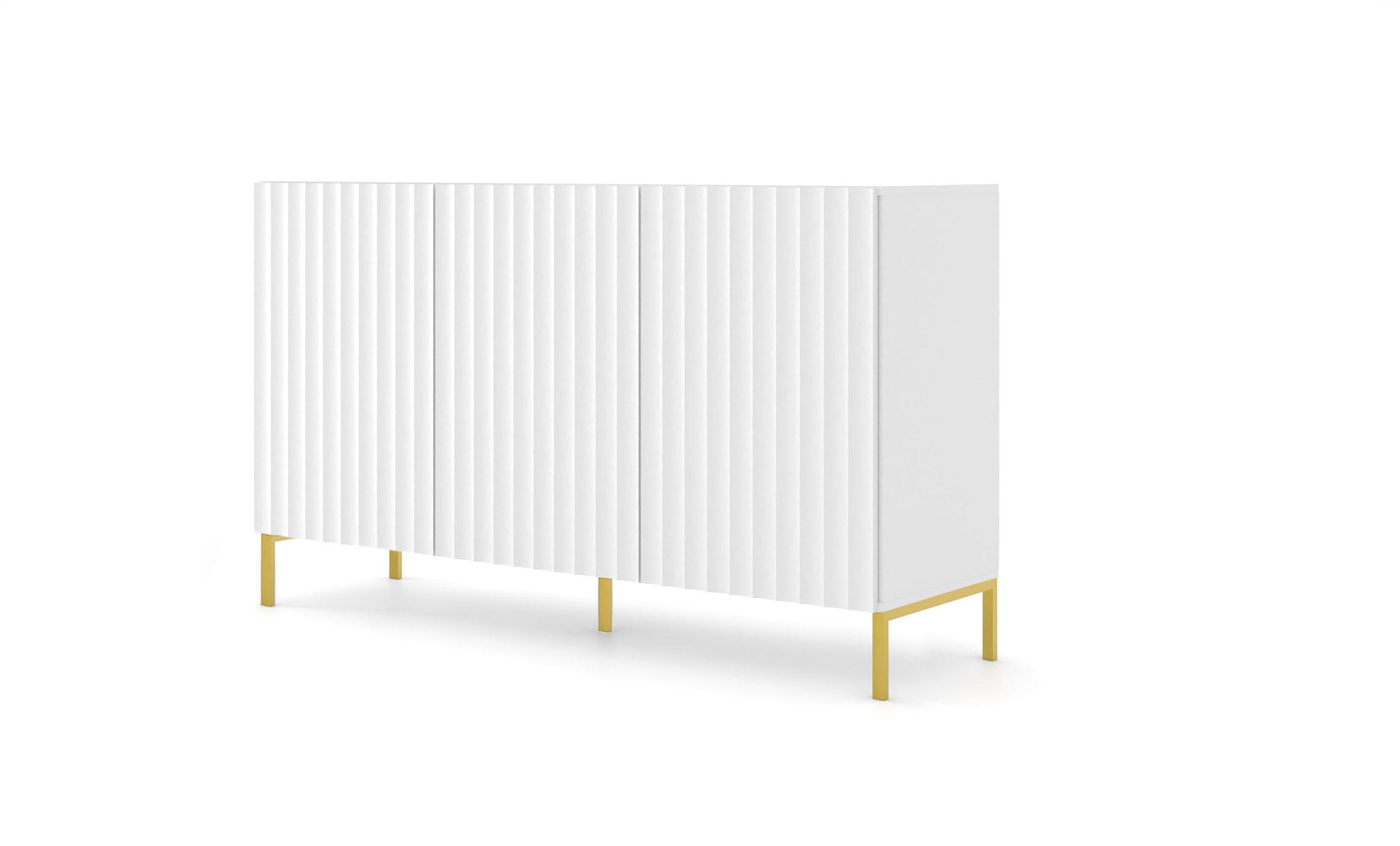 KOMMODE Weiß, Gold 150/87/42 - Weiß, Holzwerkstoff (150/87/42cm) - RAUMHIRSCH FURNITURE