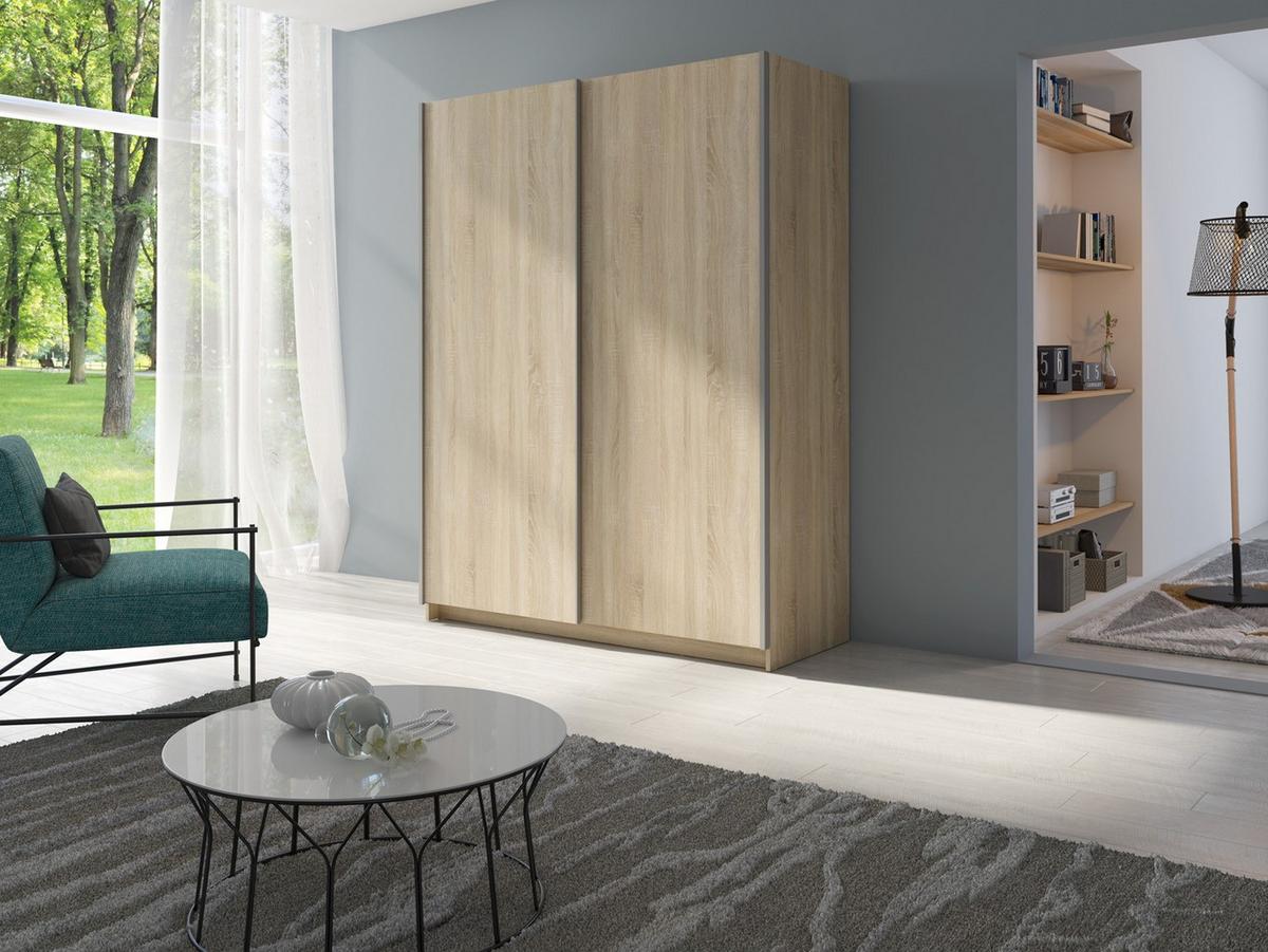 SCHWEBETÜRENSCHRANK ELRON 150,6/198,5/62cm 2-türig Sonoma Eiche - Sonoma Eiche, Holzwerkstoff (150.6/198.5/62cm) - MASSENO