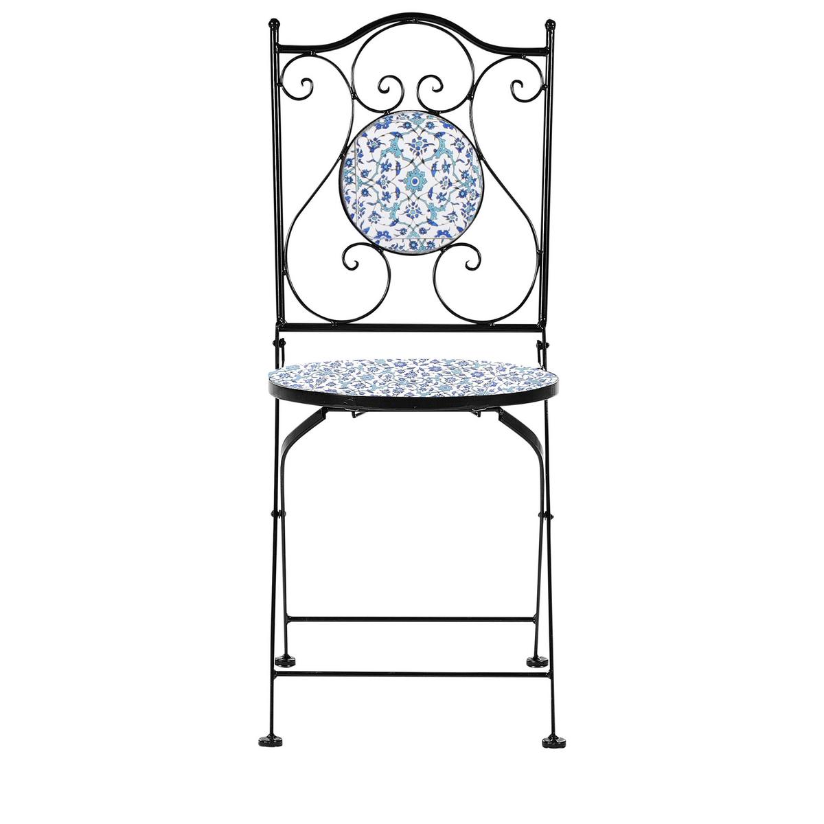 BISTRO-SET Schwarz Chapeco - Blau/Schwarz, Metall - Beliani