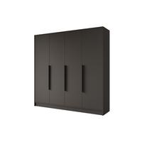 KLEIDERSCHRANK - PORTO - 200 - Schwarz - Schwarz, Holzwerkstoff (200/200/51cm) - ALTDECOR