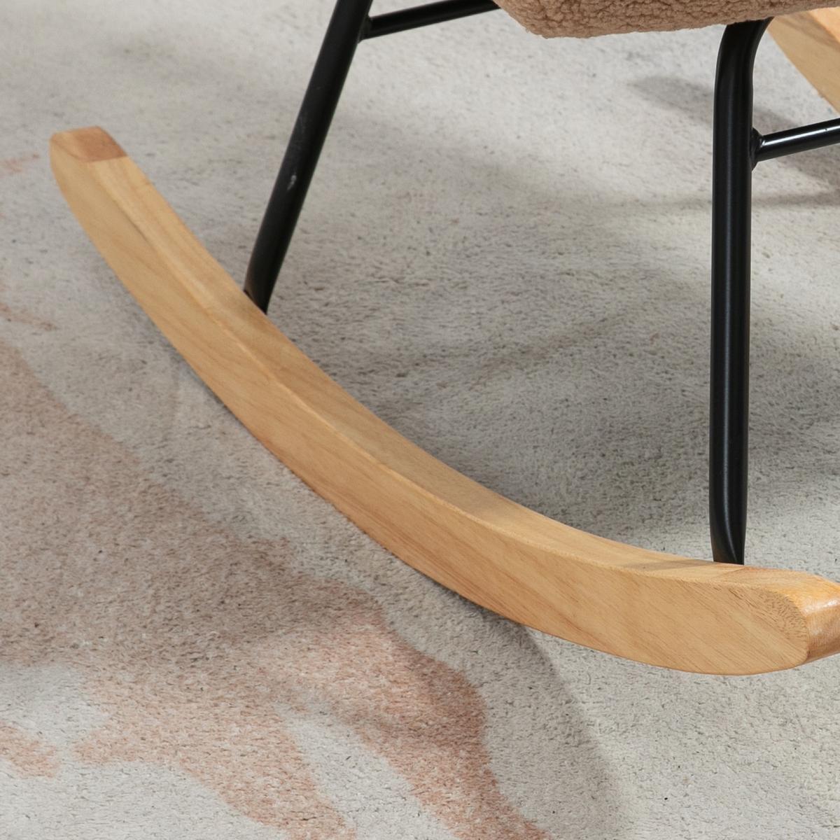 SCHAUKELSTUHL Sessel Relaxsessel bis 120 kg, Polyester, Braun 98x71x101cm - Braun/Naturfarben, Buchenholz/Textil (98/101/71cm) - HOMCOM