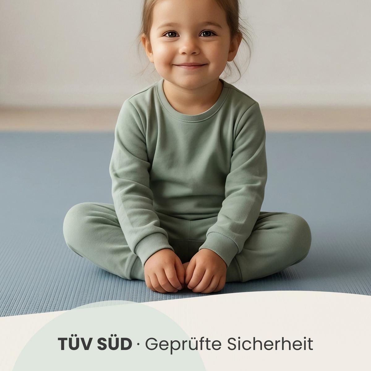 SPIELMATTE mit Rand - 90/90/1 cm Puzzlematte Blau - Blau, Kunststoff (30/30cm) - Littletom