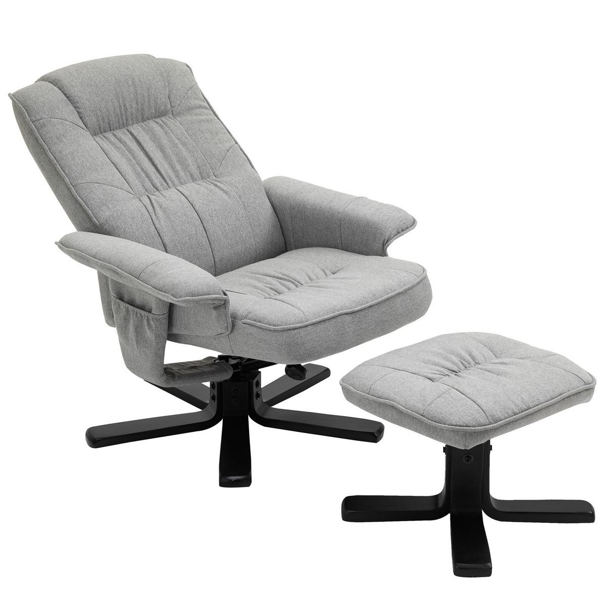 RELAXSESSEL CHARLY grau/schwarz - Schwarz/Grau, Textil (76/87/61cm) - IDIMEX