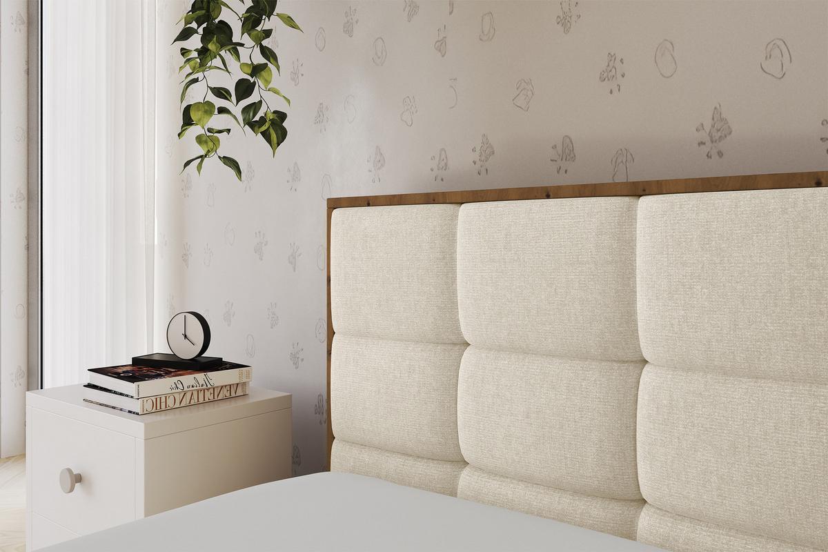 EINZELLBETT Jugendbett mit Bettkasten, Rechts - SOVY 90x200 Beige - Naturfarben, Holzwerkstoff/Textil (90/200cm) - ALTDECOR
