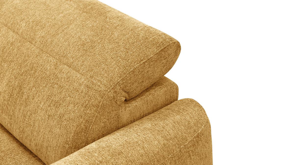 ECKSOFA NERO 4-Sitzer, gelb - Gelb/Schwarz, Holz/Textil (272/81/159cm) - Wozimo
