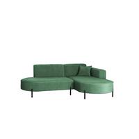 ECKSOFA Valencia Xs - Grün, Holzwerkstoff/Textil (236/165cm) - Fun Möbel