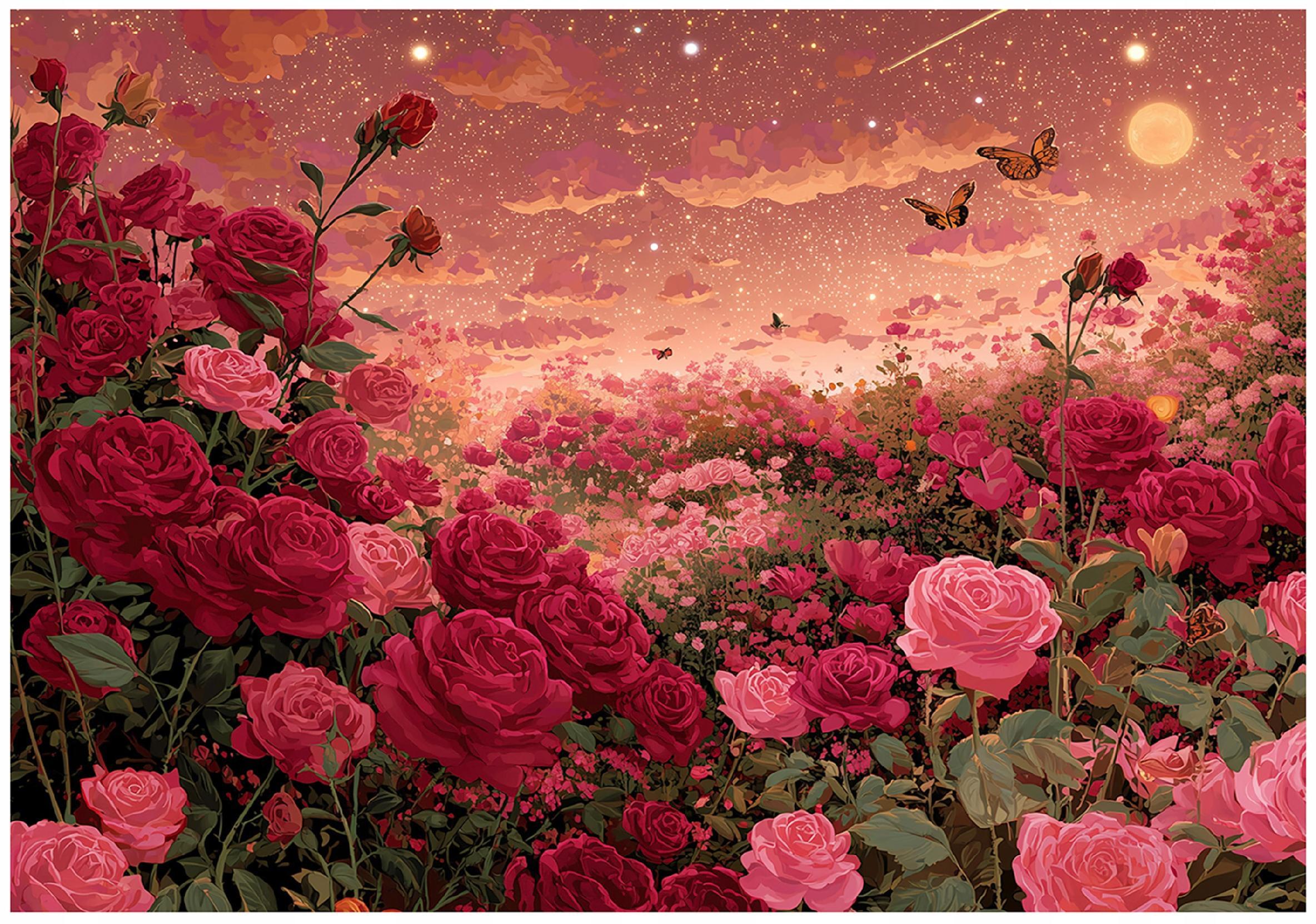 FOTOTAPETE Blumen Rosen Rot 400x280 cm - Multicolor, Papier (400/280cm) - Wallarena