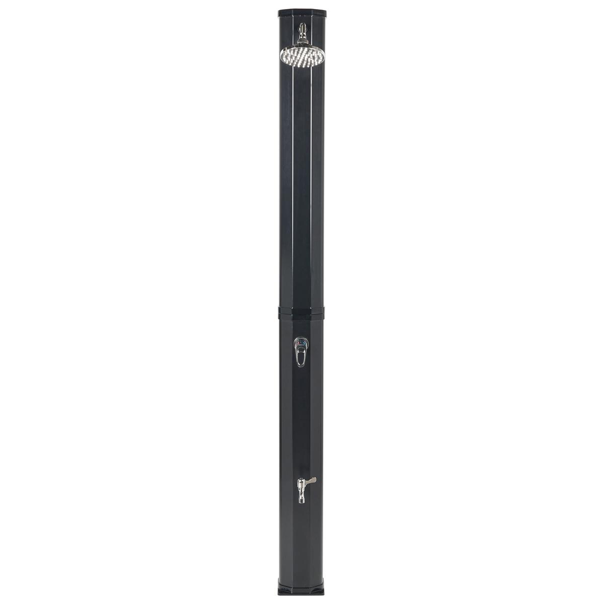 FREISTEHENDE solarbetriebene Gartendusche Schwarz Topocalma - Schwarz, Kunststoff (18/217/15cm) - Beliani